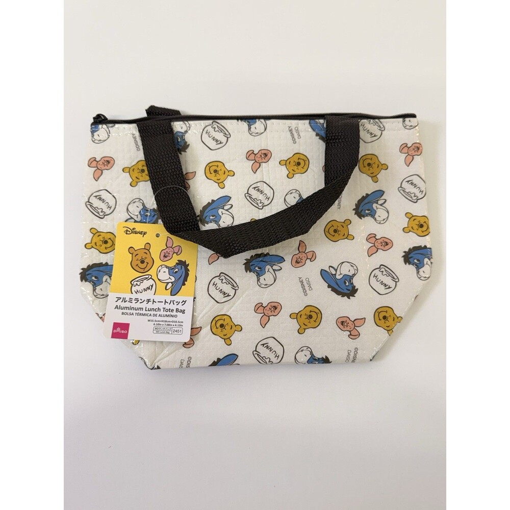 Disney Winnie the Pooh Aluminum Insulated Lunch Tote Bag Daiso Japan NWT